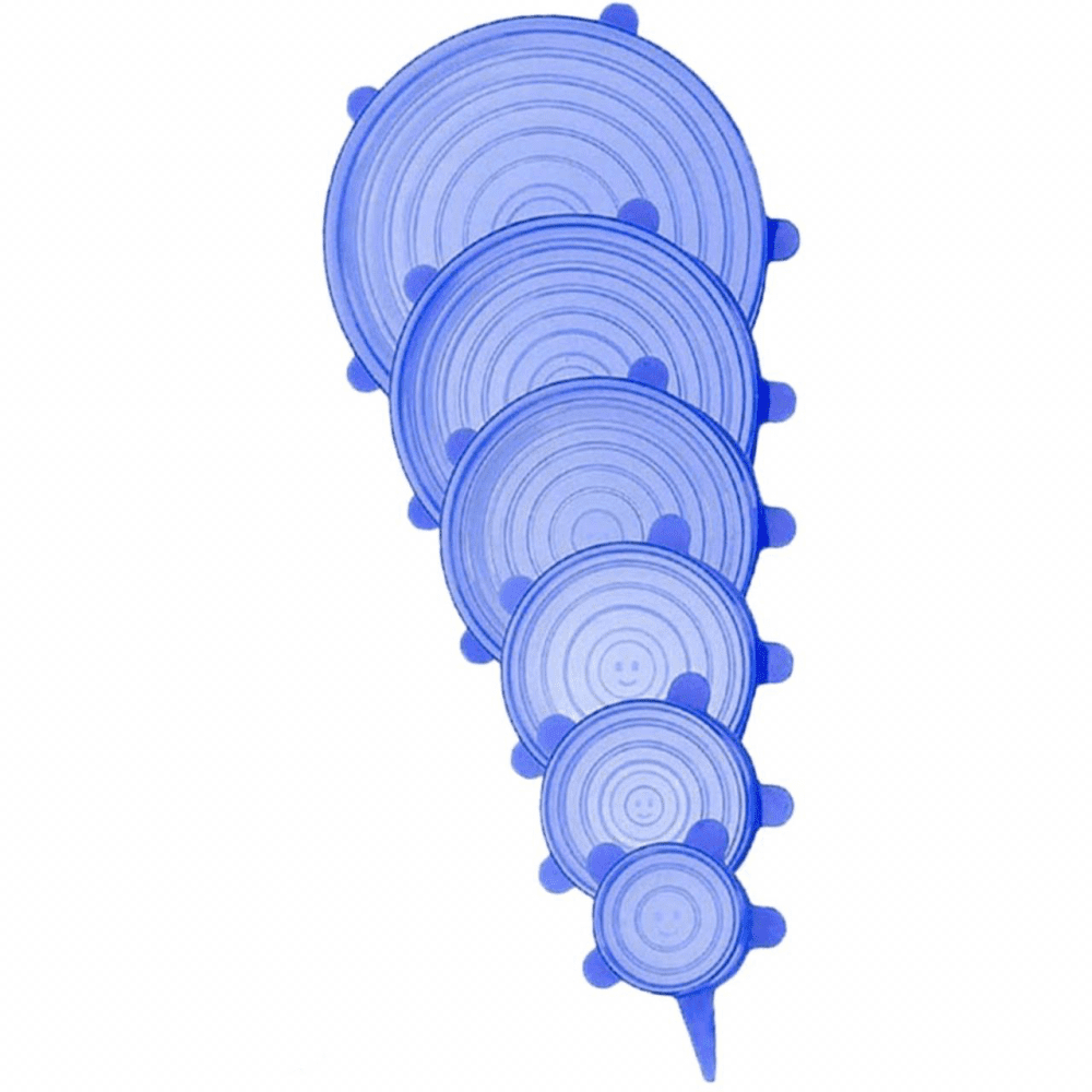 Set de 6 Tapas De Silicona Elásticas para Alimentos Reutilizable freeshipping - Emará