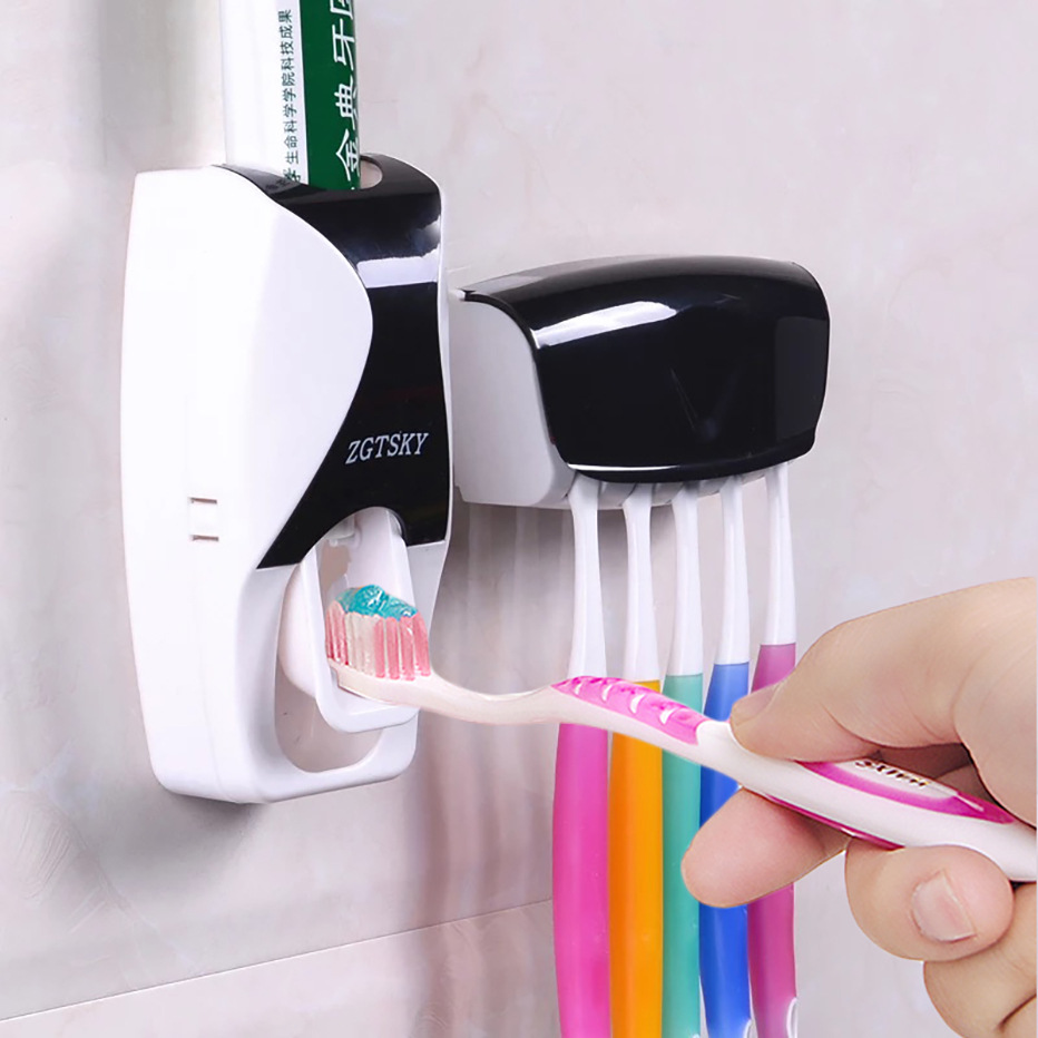 Dispenser de Pasta Dental con Porta Cepillos 2 En 1 freeshipping - Emará