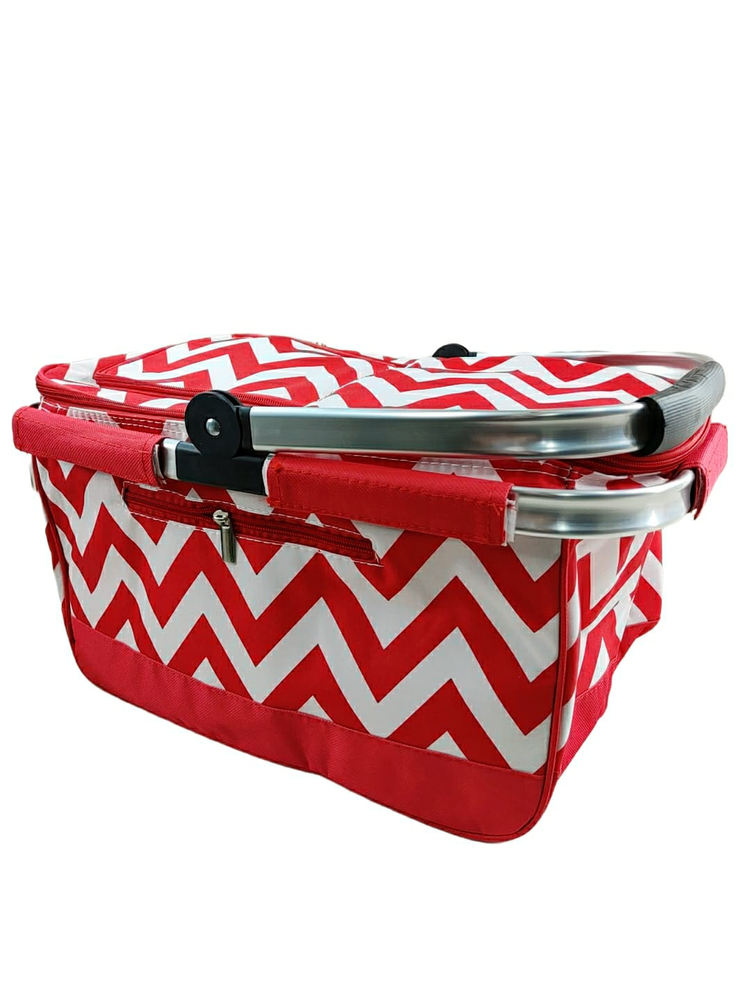 Conservadora Canasta Térmico Plegable  Bolso Camping  diseño zig zag freeshipping - Emará