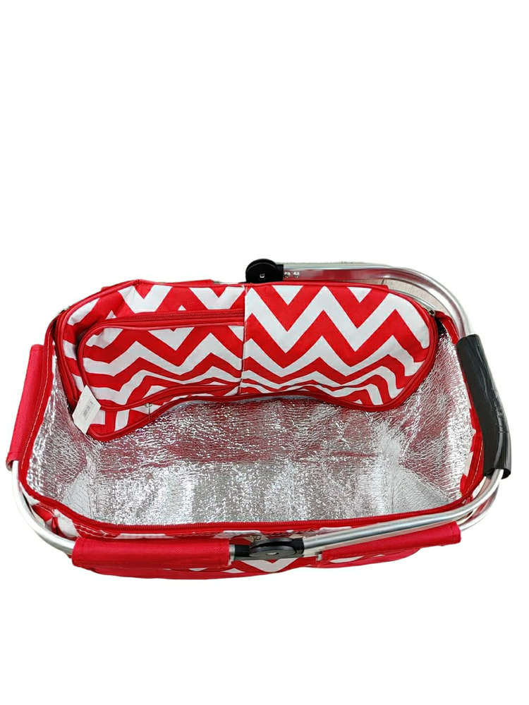 Conservadora Canasta Térmico Plegable  Bolso Camping  diseño zig zag freeshipping - Emará