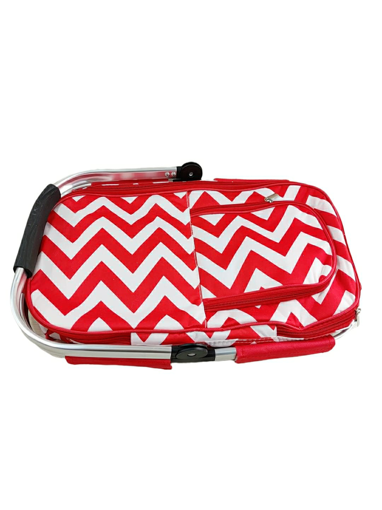 Conservadora Canasta Térmico Plegable  Bolso Camping  diseño zig zag freeshipping - Emará