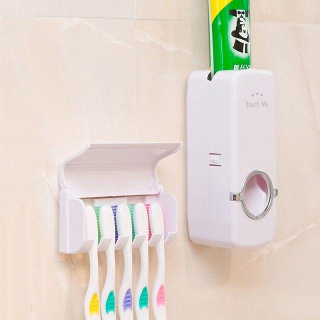 Dispenser Automático de pasta Dental Dentifrico mas Porta Cepillos 2 En 1 Linea Clasica freeshipping - Emará