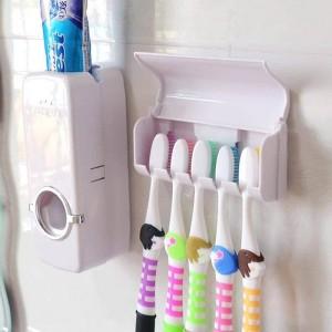 Dispenser Automático de pasta Dental Dentifrico mas Porta Cepillos 2 En 1 Linea Clasica freeshipping - Emará