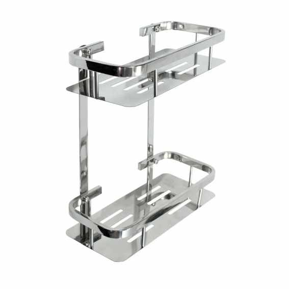 Organizador Rectangular 2  Estante Acero Inoxidable Baño Deco freeshipping - Emará