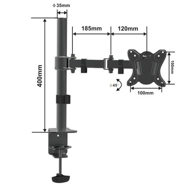 Soporte con Brazo Único/Doble Móvil Giratorio para Escritorio hasta 30 Pulgadas freeshipping - Emará