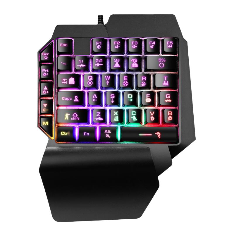 Teclado Gamer One Hand Semi-Mecanico Retroiluminado Rgb TACTICAL freeshipping - Emará