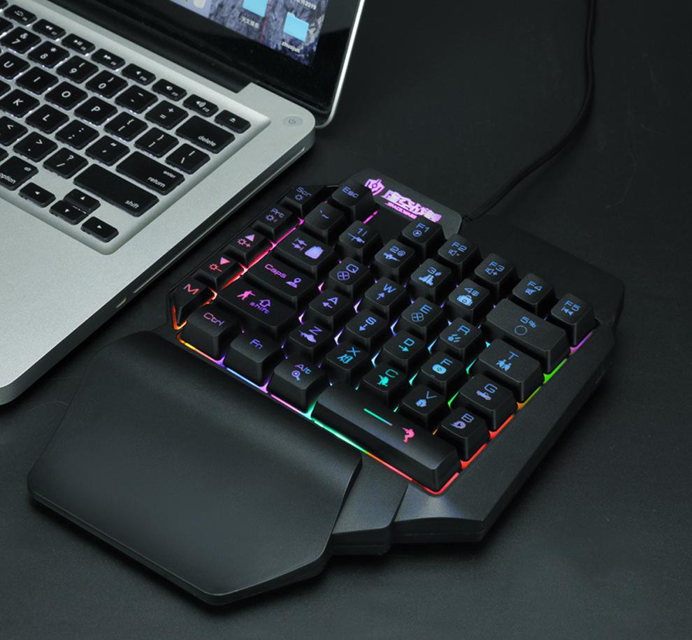 Teclado Gamer One Hand Semi-Mecanico Retroiluminado Rgb TACTICAL freeshipping - Emará