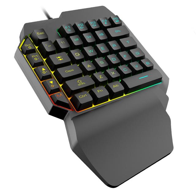 Teclado Gamer One Hand Semi-Mecanico Retroiluminado Rgb TACTICAL freeshipping - Emará