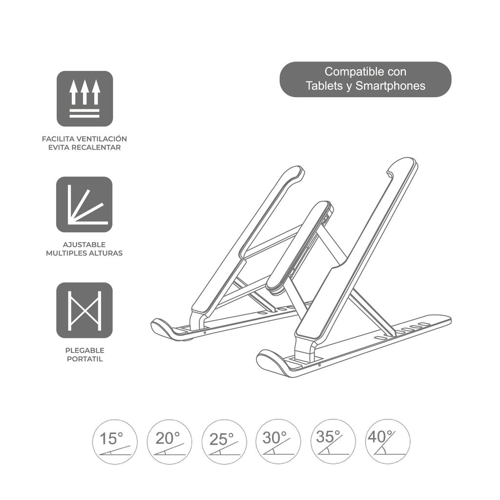 Soporte Mini Ergonomico Para Celular y Tablet Plegable Regulable freeshipping - Emará