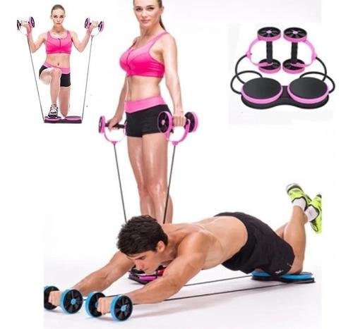 BANDA MULTI FUNCION ABDOMINALES Ab Roller tipo REVOFLEX EXTREME ROSADO freeshipping - Emará