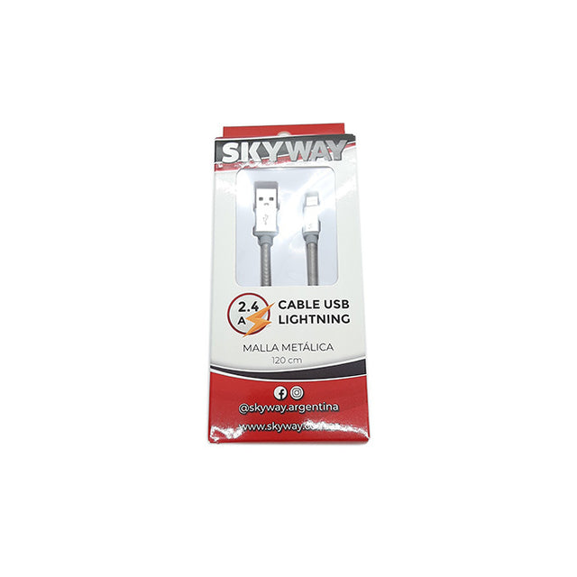 Cable De Celular iPhone Mallado Metalico - 2.1 Amper