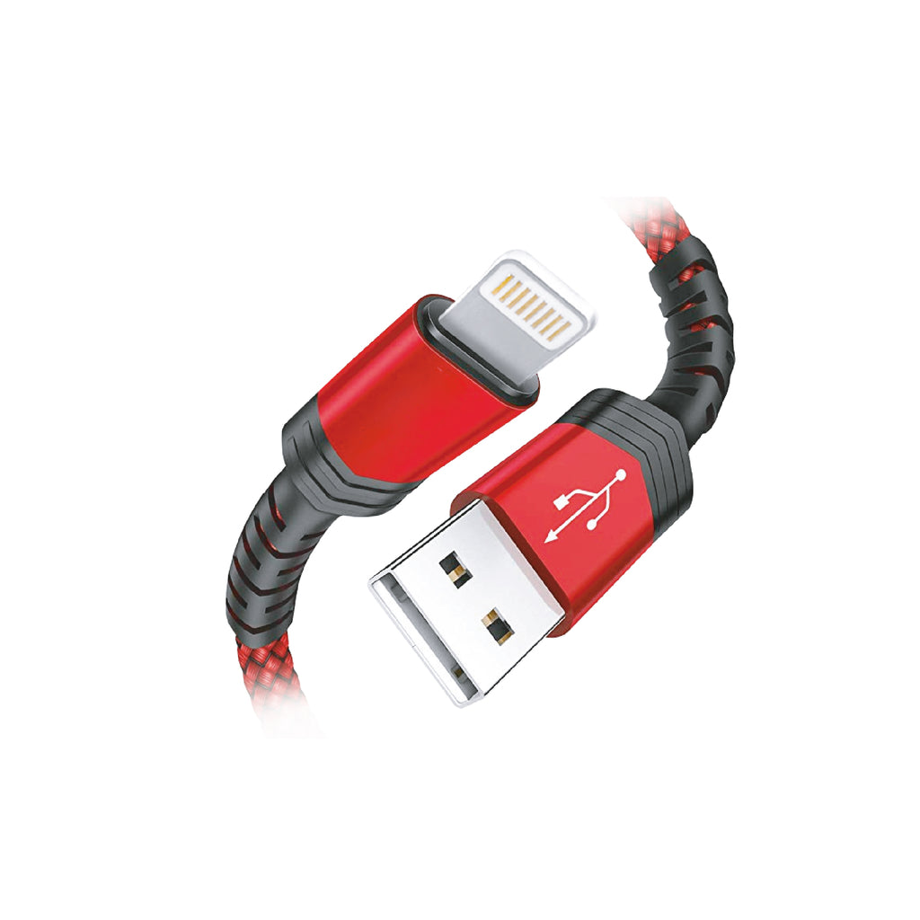 Cable Lightning - Usb | 2.1 Amper Mallado + Fichas Metalicas