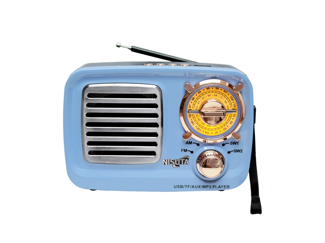 Radio Portátil Vintage Bluetooth AM/FM/SW1/SW2 Nisuta NSRV15 freeshipping - Emará