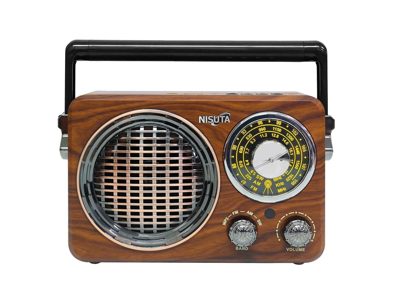 Radio Portátil Vintage Bluetooth AM/FM/SW Nisuta NSRV17 freeshipping - Emará