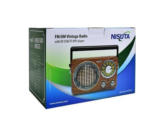 Radio Portátil Vintage Bluetooth AM/FM/SW Nisuta NSRV17 freeshipping - Emará