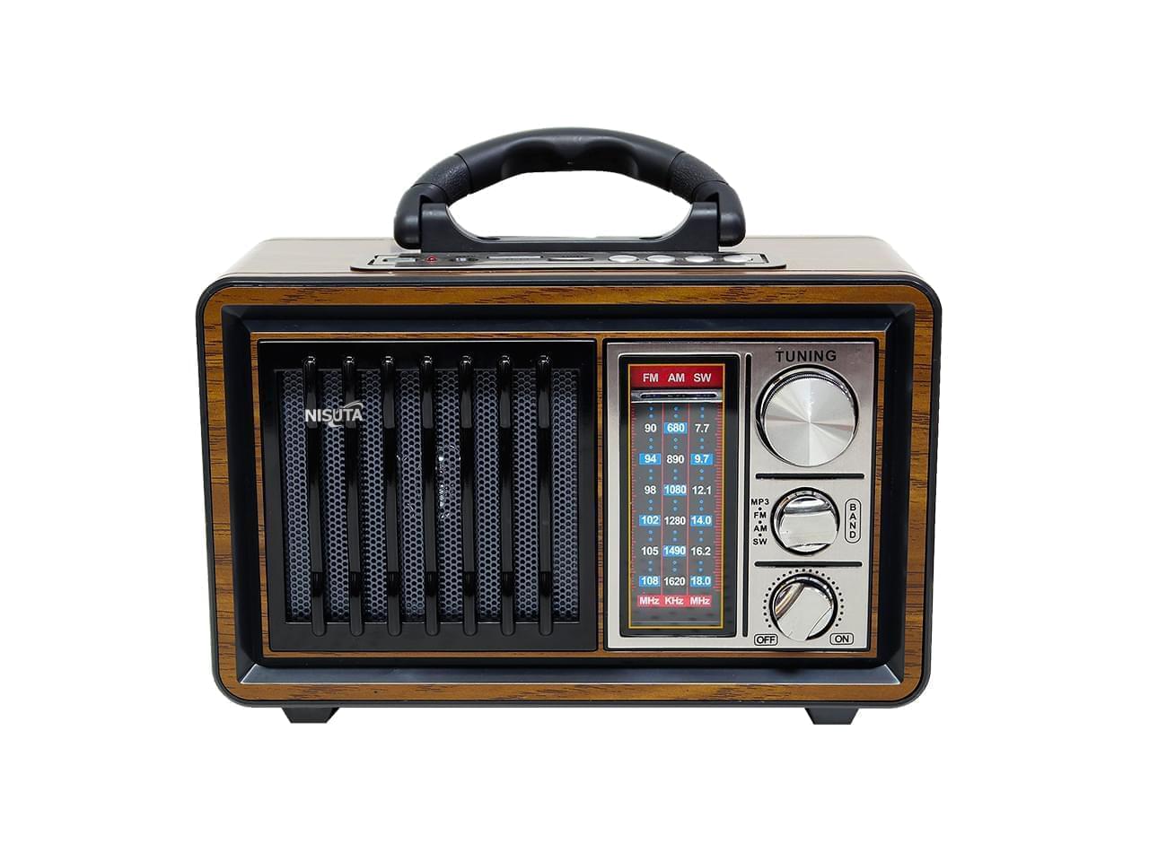 Radio con Led Portátil Vintage Bluetooth AM/FM/SW Nisuta NSRV18 freeshipping - Emará