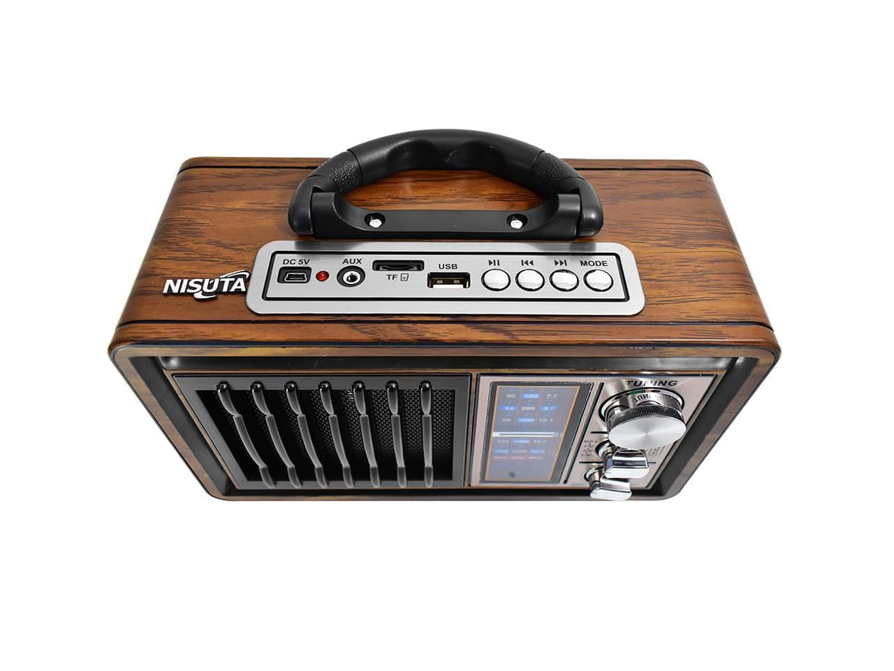 Radio con Led Portátil Vintage Bluetooth AM/FM/SW Nisuta NSRV18 freeshipping - Emará