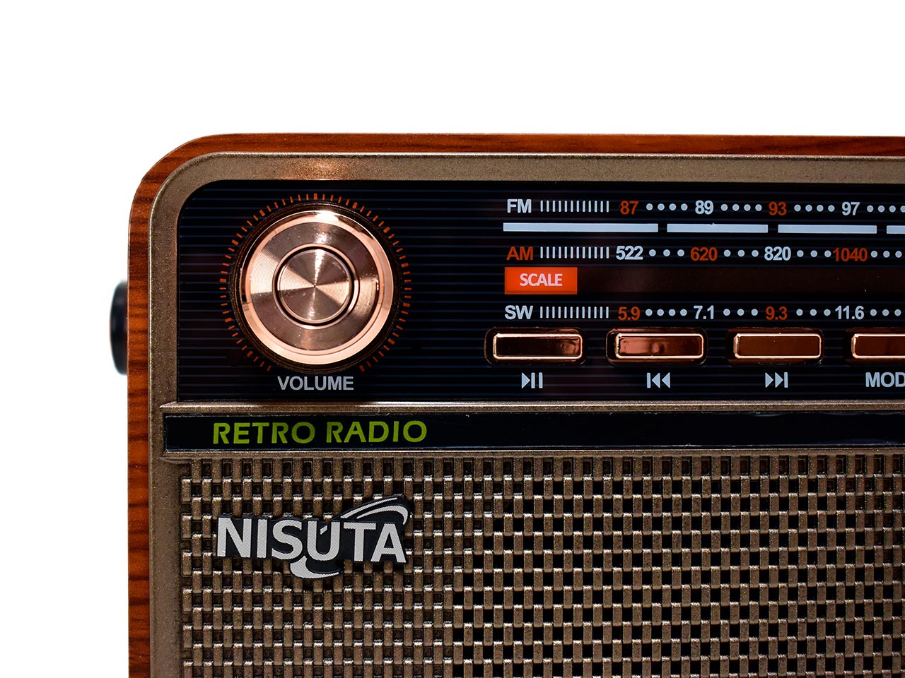 Radio Portátil Vintage Bluetooth AM/FM/SW Control Remoto Nisuta NSRV21 freeshipping - Emará