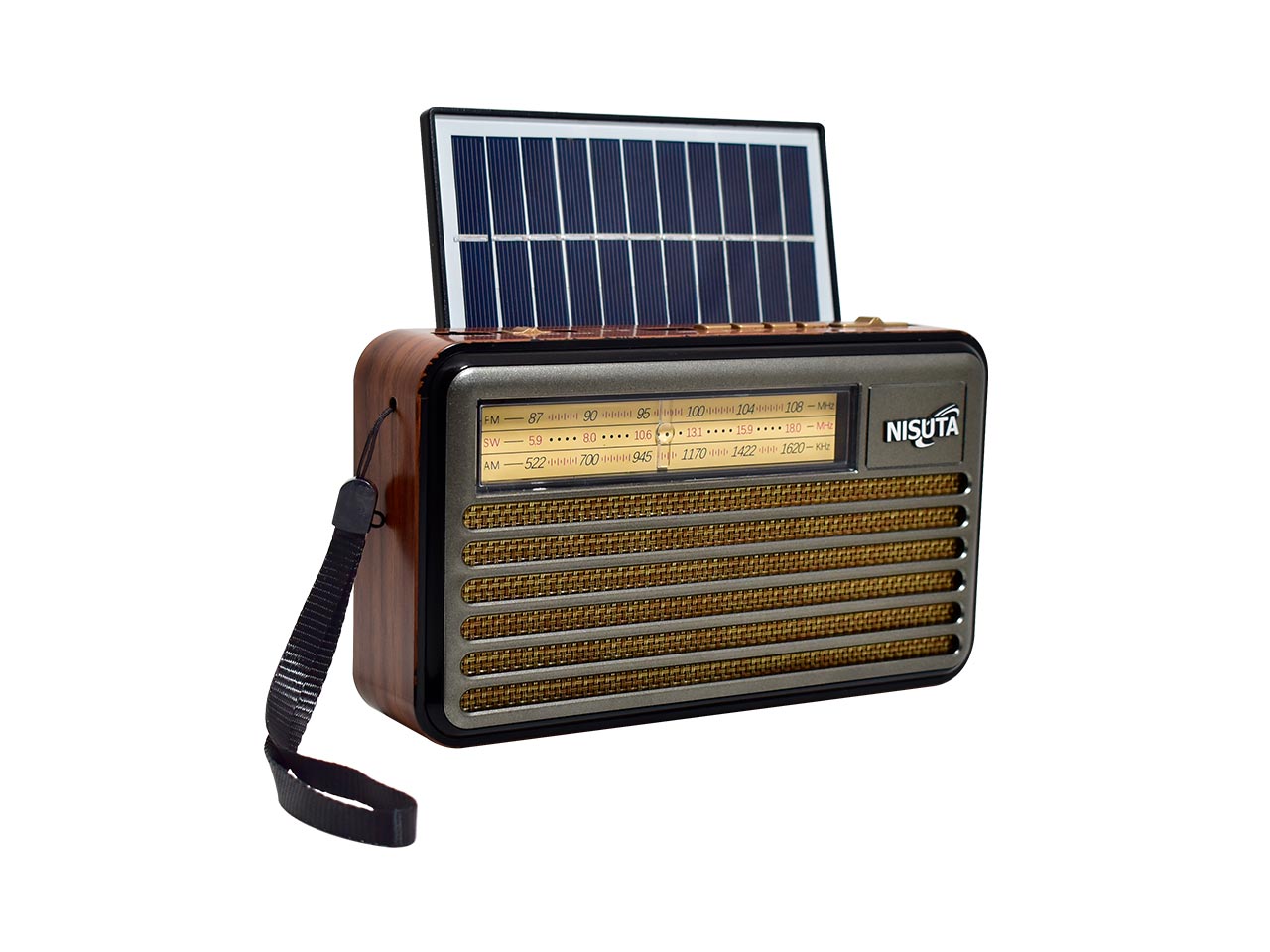 Radio Portátil Vintage Bluetooth AM/FM/SW Carga Solar Nisuta NSRV2S freeshipping - Emará